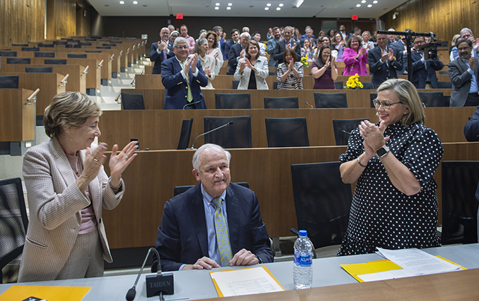 Attendees recognized the efforts of former Massey director Gordon Ginder, M.D.