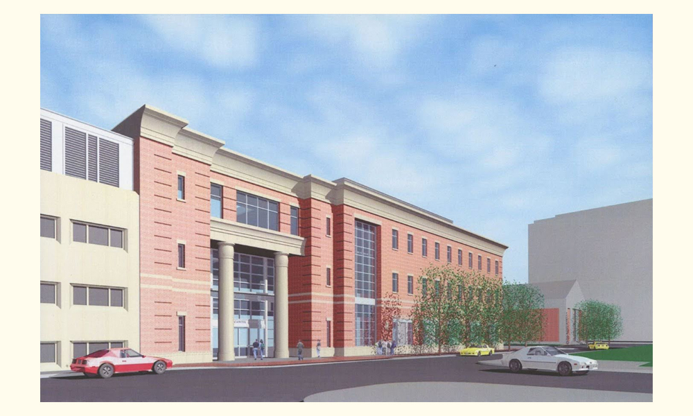 2004 - Architect’s rendering of the Goodwin Research Laboratory entrance.