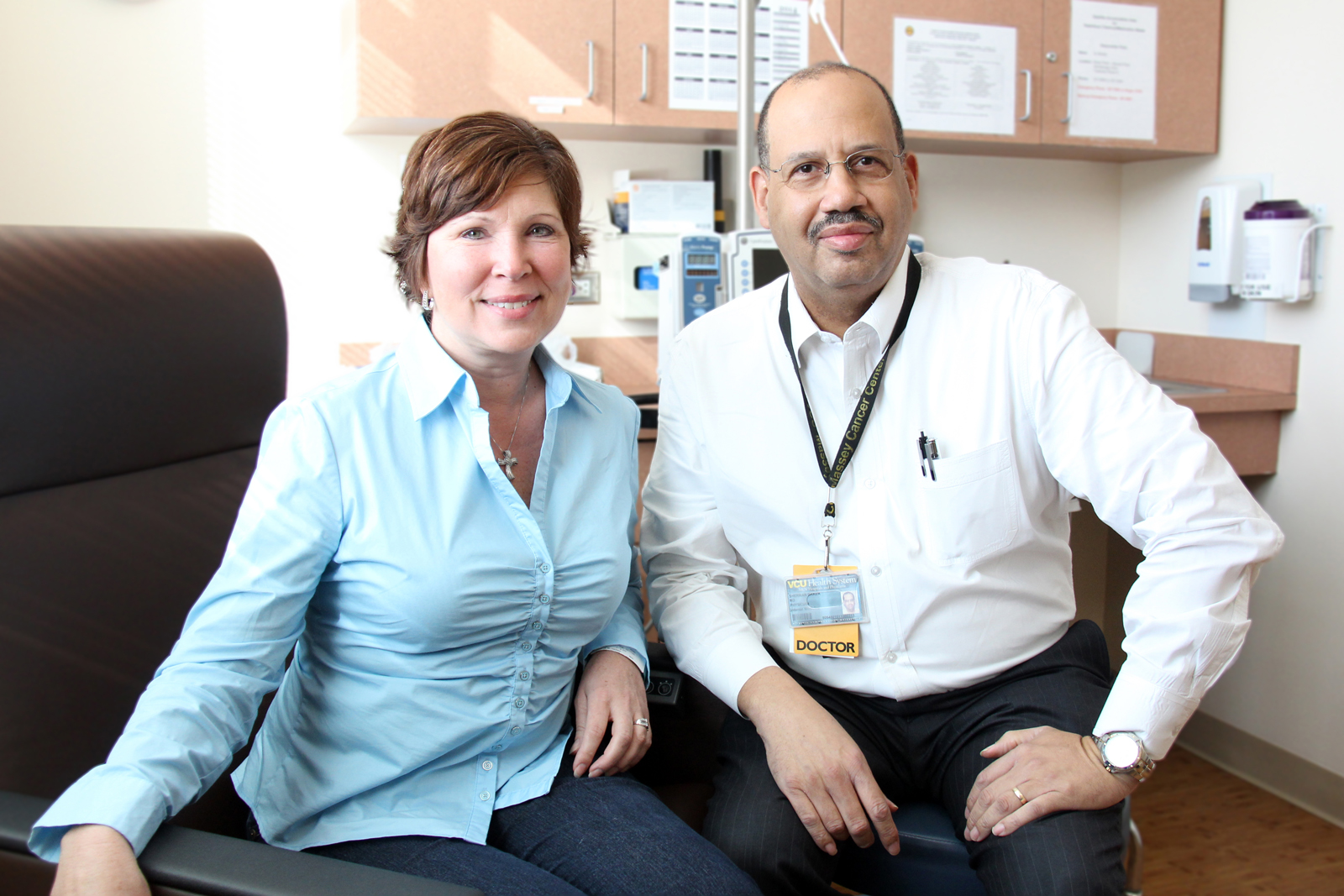 Donna Sarver poses with Dr. Baker