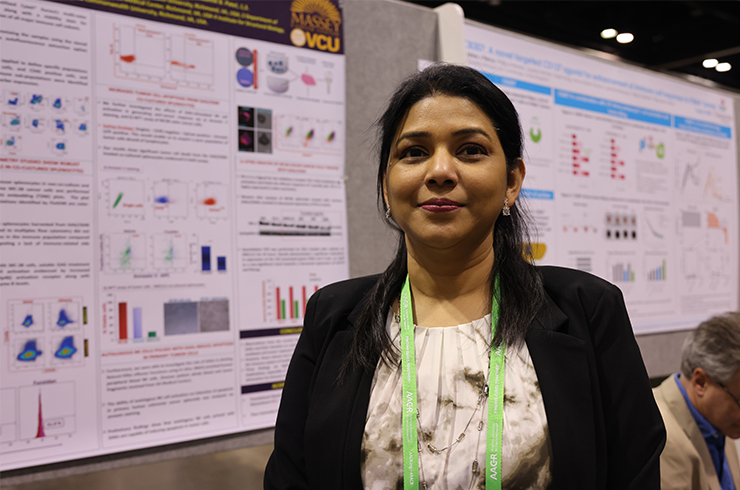 Pingali pictured at AACR poster session