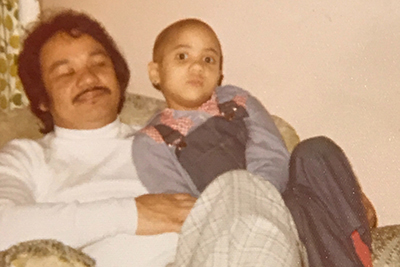 Four-year-old Boone with her father, Raymond H. Boone.