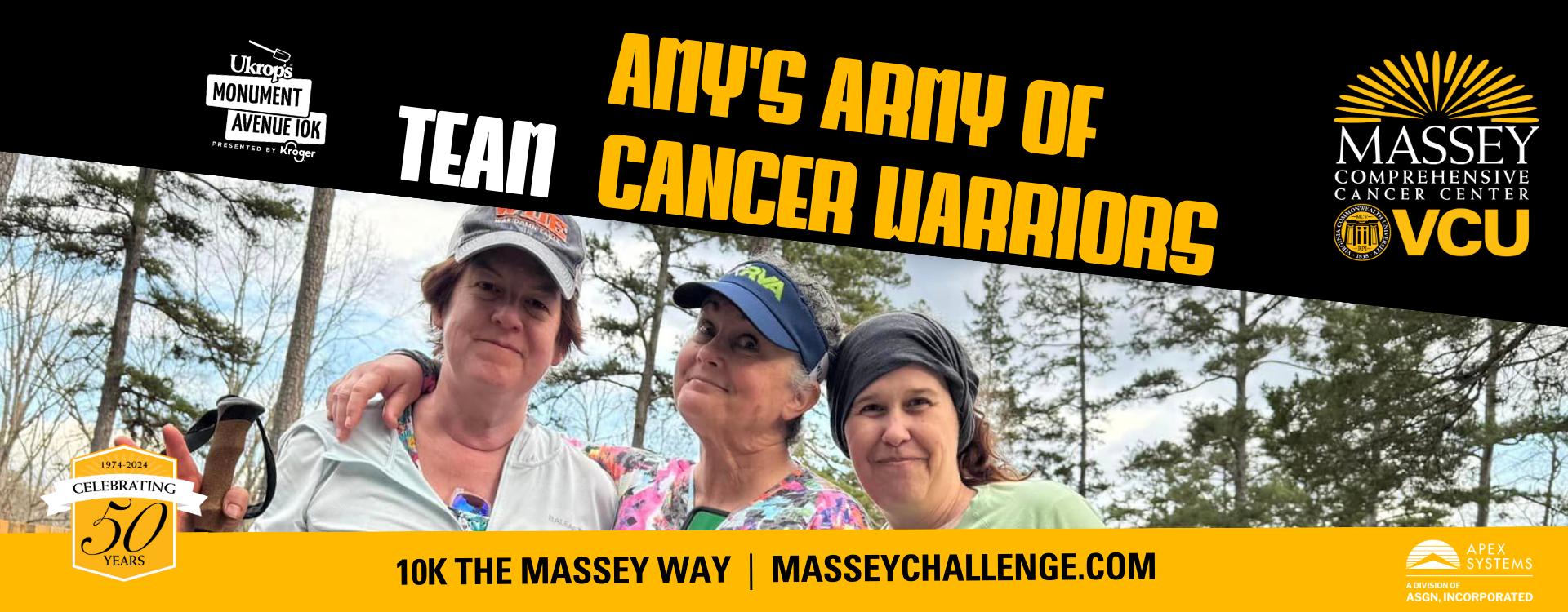 'Amy's Army' yard sign promoting Massey Challenge