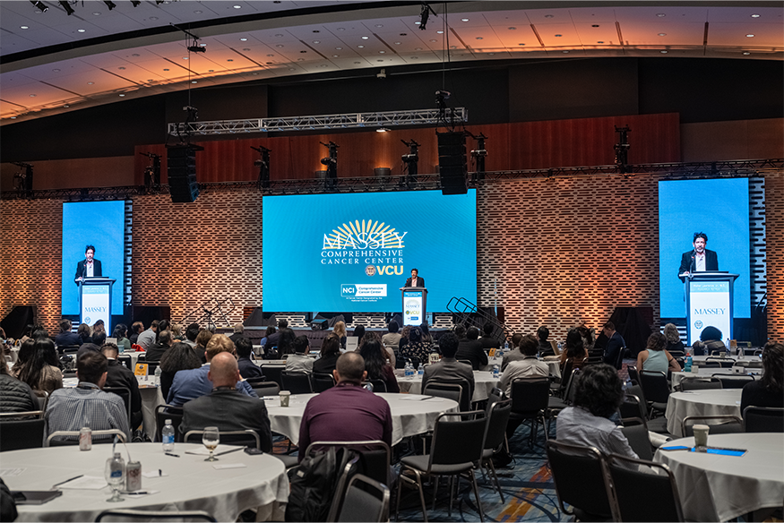 Siddhartha Mukherjee presents to hundreds of audience members