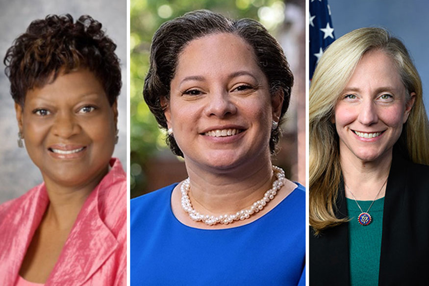 Delores McQuinn, Jennifer McLellan and Abigail Spanberger